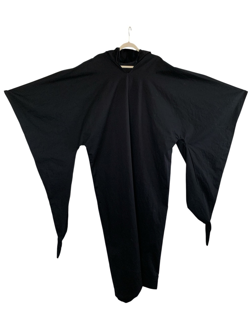 Vintage 90s Adult Black Hooded Robe Costume Grim Reaper
